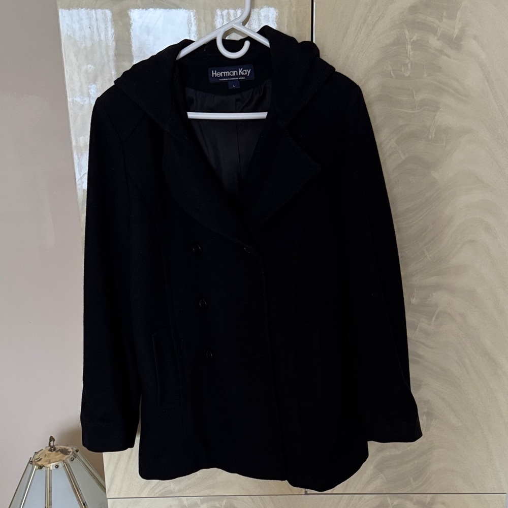 Women's Black Hooded Coat Brand New large size with hoodie price